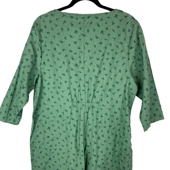 The Nines by Hatch Button Romper Jumpsuit Green Floral Maternity Size XXL - Picture 13 of 15
